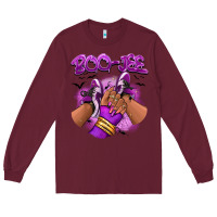 Burgundy Boo-jee Halloween afro sneakers Long Sleeve Tee - RanaPortraitStore