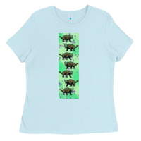 Baby Blue dinosaur ankylosaurus pen wrap Ladies Tee - Artiststas