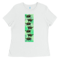 White dinosaur ankylosaurus pen wrap Ladies Tee - Artiststas