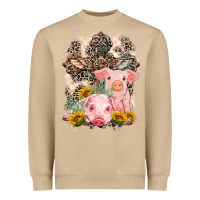 Mushroom Western Pigs with Crosses Heavyweight Sweatshirt - LillyAllenDesigns