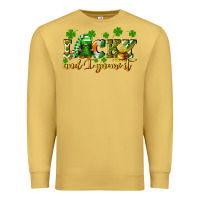Antique Gold Lucky and i gnome it St. Patrick's Day Premium Sweatshirt - CowGirlArtShop