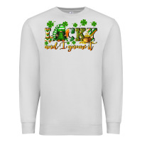 Dove Grey Lucky and i gnome it St. Patrick's Day Premium Sweatshirt - CowGirlArtShop