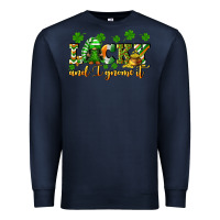 Navy Lucky and i gnome it St. Patrick's Day Premium Sweatshirt - CowGirlArtShop