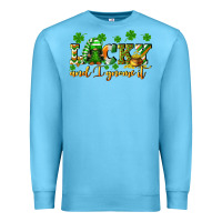 Ocean Blue Lucky and i gnome it St. Patrick's Day Premium Sweatshirt - CowGirlArtShop