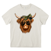 Cream camouflage long haired cow Heavy Core Tee - Jasminsmagicworld