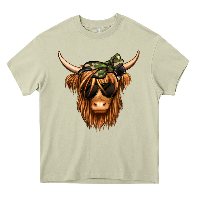 Camouflage Long Haired Cow Heavy Core Tee by Jasminsmagicworld | Teevron
