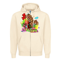 Sandshell Black woman Autism nails Zipper Hoodie - NancyCooperArtShop