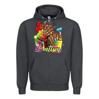 Smoke Black woman Autism nails Zipper Hoodie - NancyCooperArtShop