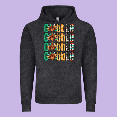 Gobble Till You Wobble Thanksgiving Turkey Vintage Hoodie Designed By Nancycooperartshop