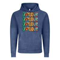 Vintage Denim Gobble till you wobble Thanksgiving turkey Vintage Hoodie - NancyCooperArtShop