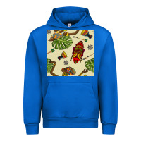 Cobalt african woman and mask seamless pattern Urban Hoodie - BundleAndBundleShop