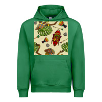 Emerald african woman and mask seamless pattern Urban Hoodie - BundleAndBundleShop