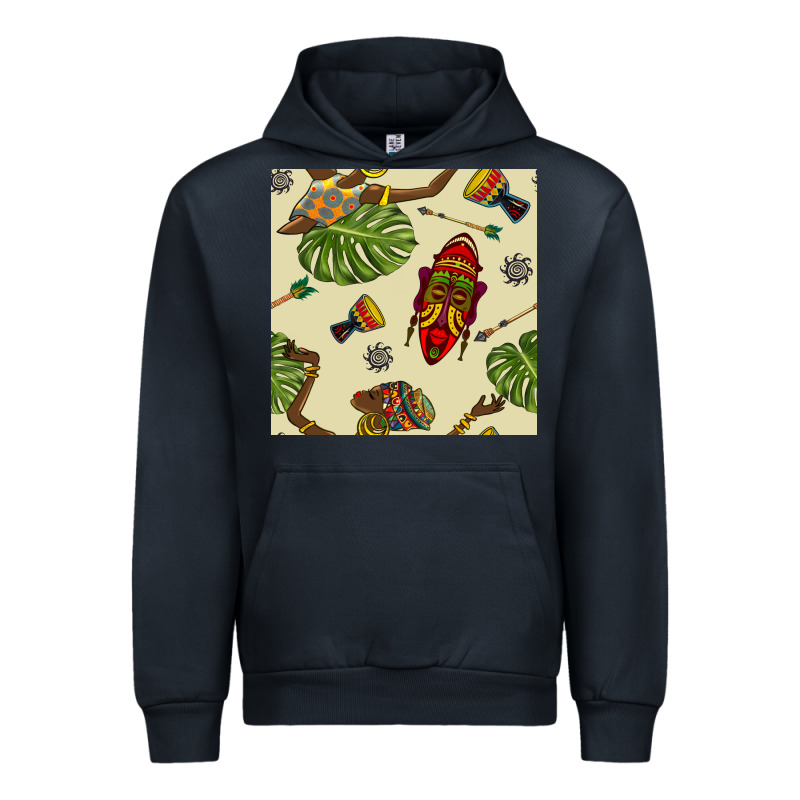 African Woman And Mask Seamless Pattern Urban Hoodie by BundleAndBundleShop | Teevron