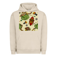 Pigment French Oak african woman and mask seamless pattern Urban Hoodie - BundleAndBundleShop