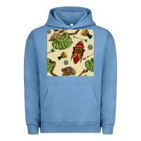 Pigment Pebble Blue african woman and mask seamless pattern Urban Hoodie - BundleAndBundleShop