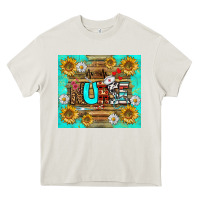 Cream sunflower and daisy nurse tumbler Heavy Core Tee - BundleAndBundleShop