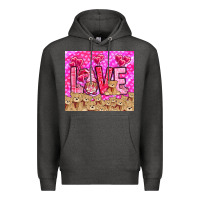 Charcoal Heather Love gnome with bear tumbler Valentine's Day Premium Hoodie - HowdyJamesFarm
