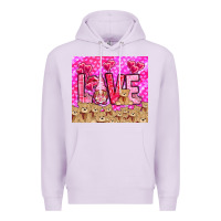 Lilac Love gnome with bear tumbler Valentine's Day Premium Hoodie - HowdyJamesFarm