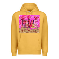 Mustard Love gnome with bear tumbler Valentine's Day Premium Hoodie - HowdyJamesFarm