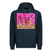 Navy Love gnome with bear tumbler Valentine's Day Premium Hoodie - HowdyJamesFarm