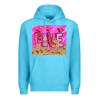 Ocean Blue Love gnome with bear tumbler Valentine's Day Premium Hoodie - HowdyJamesFarm