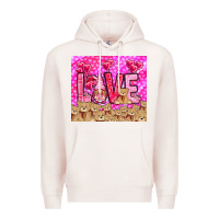Pale Pink Love gnome with bear tumbler Valentine's Day Premium Hoodie - HowdyJamesFarm