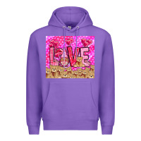 Purple Love gnome with bear tumbler Valentine's Day Premium Hoodie - HowdyJamesFarm