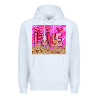 White Love gnome with bear tumbler Valentine's Day Premium Hoodie - HowdyJamesFarm