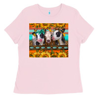 Bubblegum Pink heifers and sunflowers Ladies Tee - Jasminsmagicworld