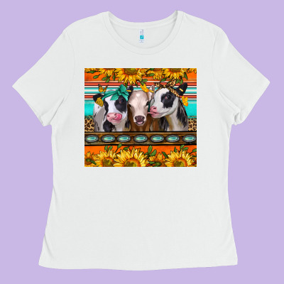 Heifers And Sunflowers Ladies Tee Designed By Jasminsmagicworld