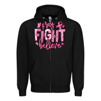 Black pray fight believe breast cancer Zipper Hoodie - texasbilliewilder