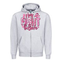 Heather Grey pray fight believe breast cancer Zipper Hoodie - texasbilliewilder