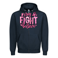 Navy pray fight believe breast cancer Zipper Hoodie - texasbilliewilder