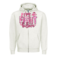 Oatmeal Heather pray fight believe breast cancer Zipper Hoodie - texasbilliewilder