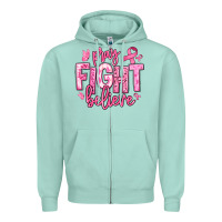 Seafoam pray fight believe breast cancer Zipper Hoodie - texasbilliewilder