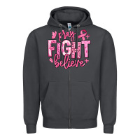 Smoke pray fight believe breast cancer Zipper Hoodie - texasbilliewilder