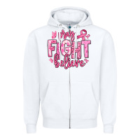 White pray fight believe breast cancer Zipper Hoodie - texasbilliewilder