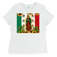 White our lady of guadalupe Ladies Tee - JahusDesignShop