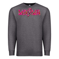 Charcoal Heather Mama neon lightning bolt mother's day Premium Sweatshirt - HowdyJamesFarm