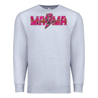 Heather Grey Mama neon lightning bolt mother's day Premium Sweatshirt - HowdyJamesFarm