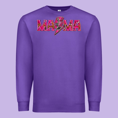 Mama Neon Lightning Bolt Mother's Day Premium Sweatshirt Designed By Howdyjamesfarm