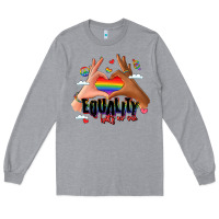 Heather Grey equality hurts no one lgbtq hands Long Sleeve Tee - LillyAllenDesigns