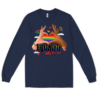 Navy equality hurts no one lgbtq hands Long Sleeve Tee - LillyAllenDesigns