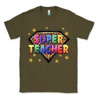 Army Green super teacher with leopard Classic Tee - NancyCooperArtShop