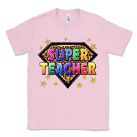 Bubblegum Pink super teacher with leopard Classic Tee - NancyCooperArtShop
