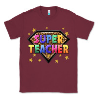 Burgundy super teacher with leopard Classic Tee - NancyCooperArtShop