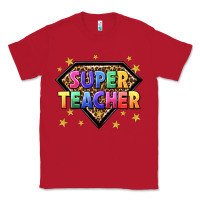Red super teacher with leopard Classic Tee - NancyCooperArtShop