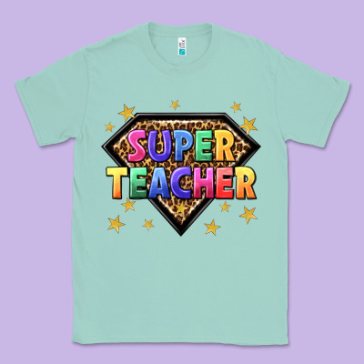 Super Teacher With Leopard Classic Tee Designed By Nancycooperartshop