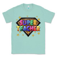 Seafoam super teacher with leopard Classic Tee - NancyCooperArtShop