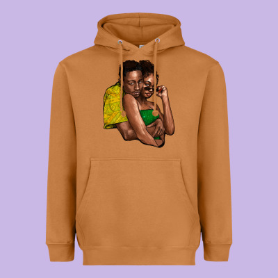 Black Couple Heavyweight Hoodie Designed By Howdyjamesfarm